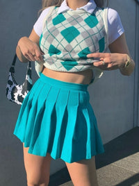 Thumbnail for Court Out Tennis Skirt- Teal